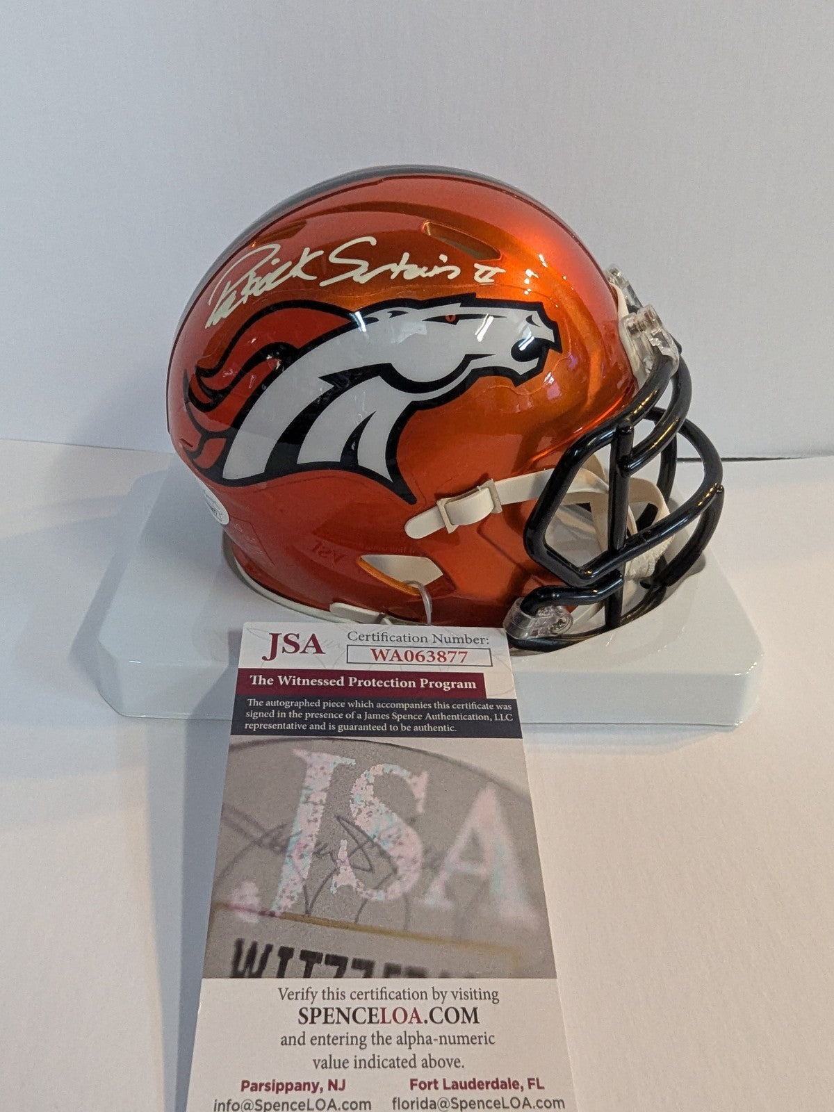 Denver Broncos Patrick Surtain Ii Signed Flash Mini Helmet Jsa Coa