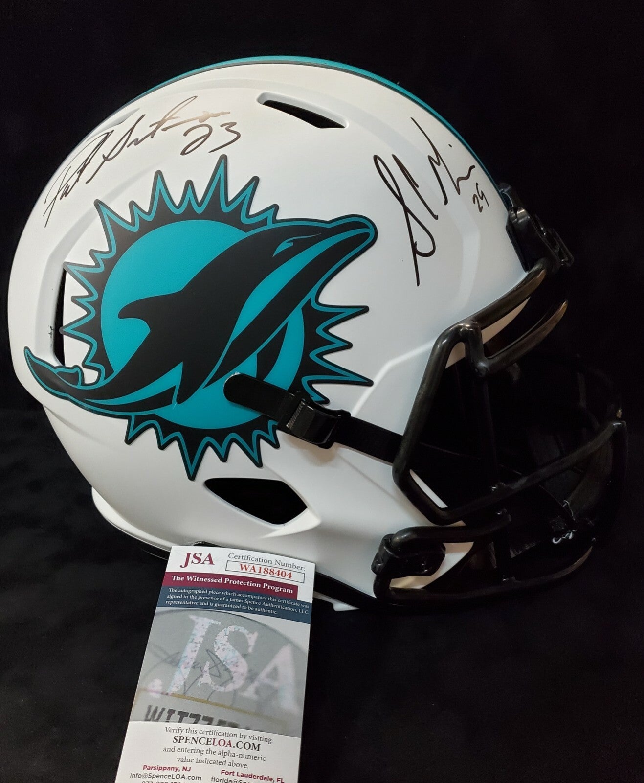 Miami Dolphins Pat Surtain Sam Madison Signed F/S Lunar Replica Helmet Jsa Coa