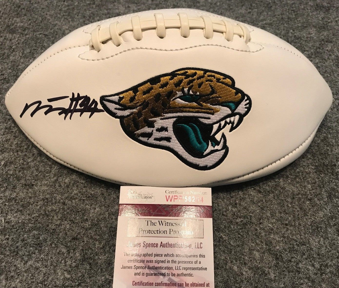 Myles Jack Autographed Signed Jacksonville Jaguars Logo Football Jsa Coa