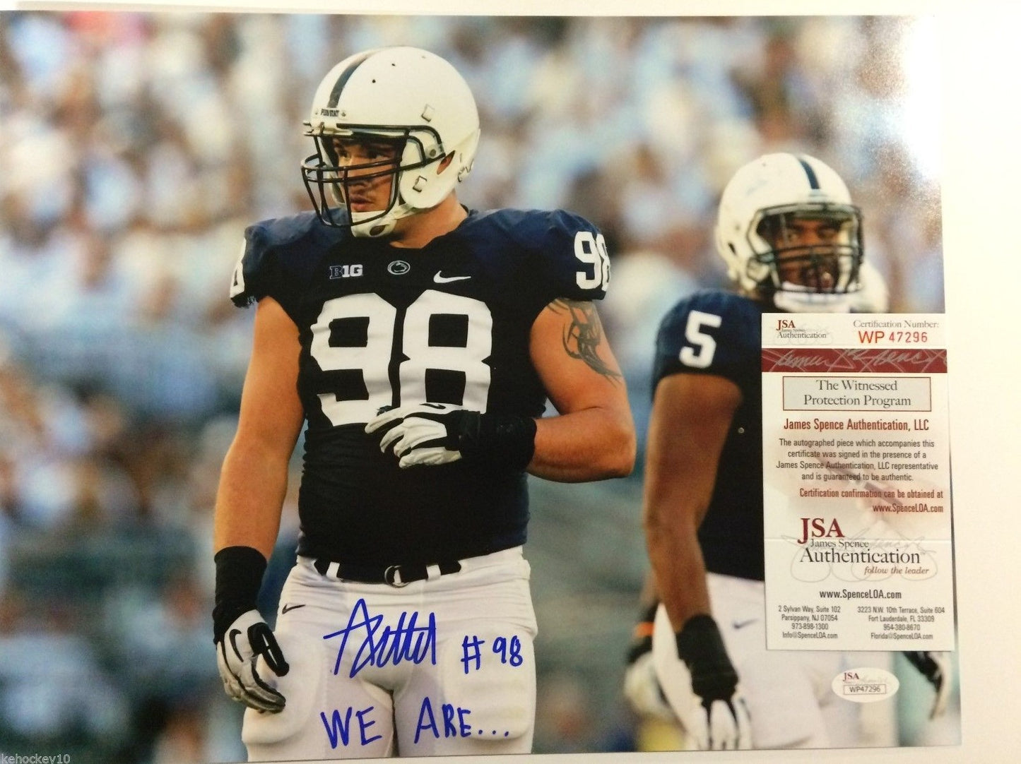 Anthony Zettel Autographed Signed Inscribed Penn State 11X14 Photo Jsa Coa