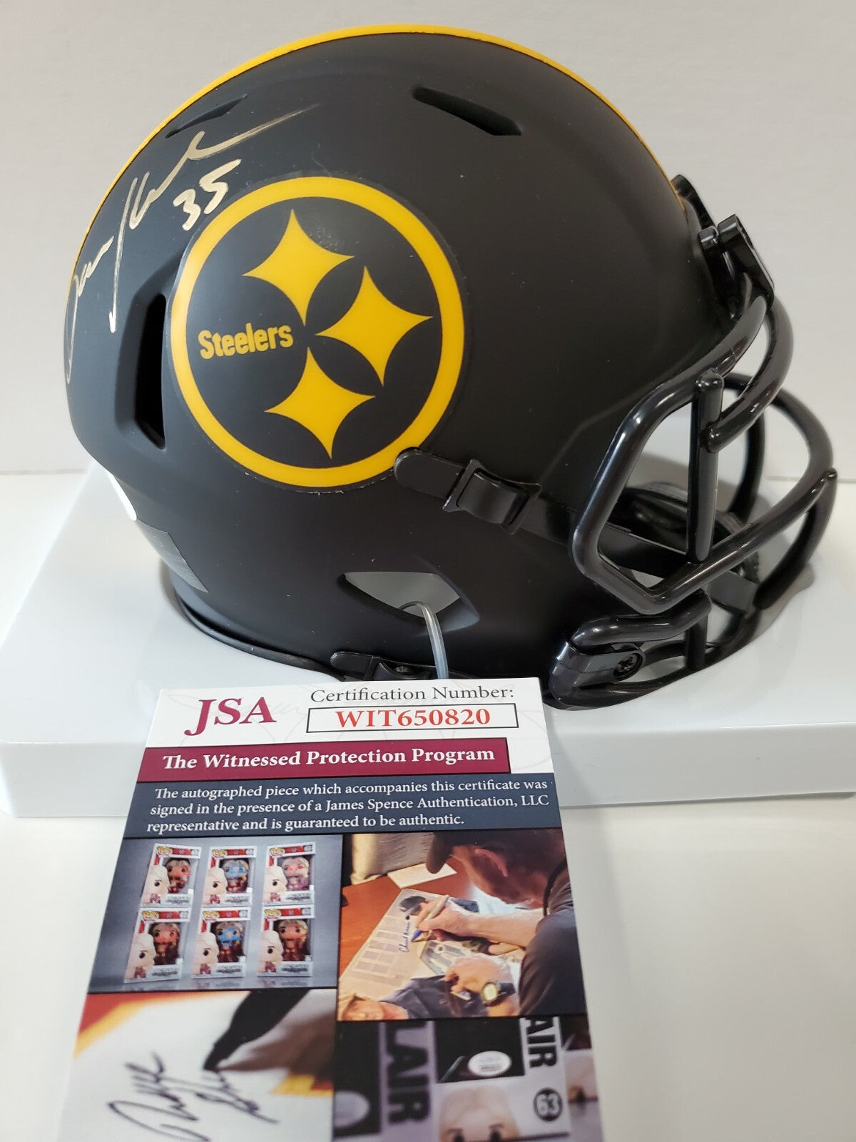 Pittsburgh Steelers Dan Kreider Autographed Signed Eclipse Mini Helmet Jsa Coa