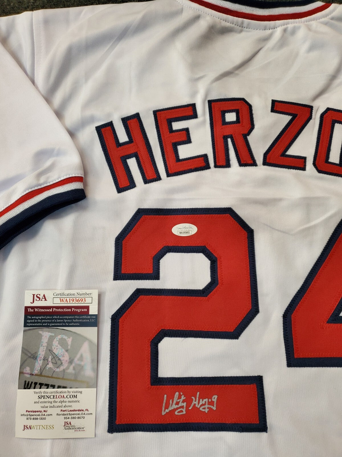 St Louis Cardinals Style Whitey Herzog Autographed Signed Custom Jersey Jsa Coa