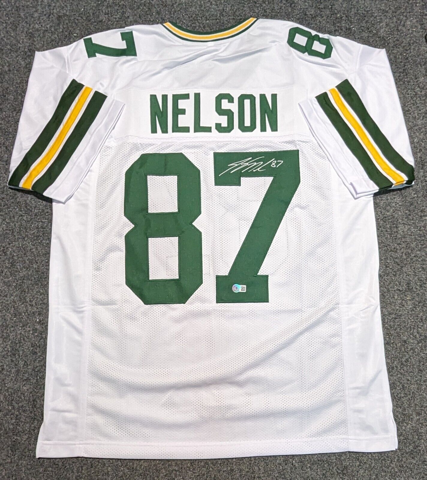 MVP Authentics Green Bay Packers Jordy Nelson Autographed Signed Jersey Beckett Holo 162 sports jersey framing , jersey framing