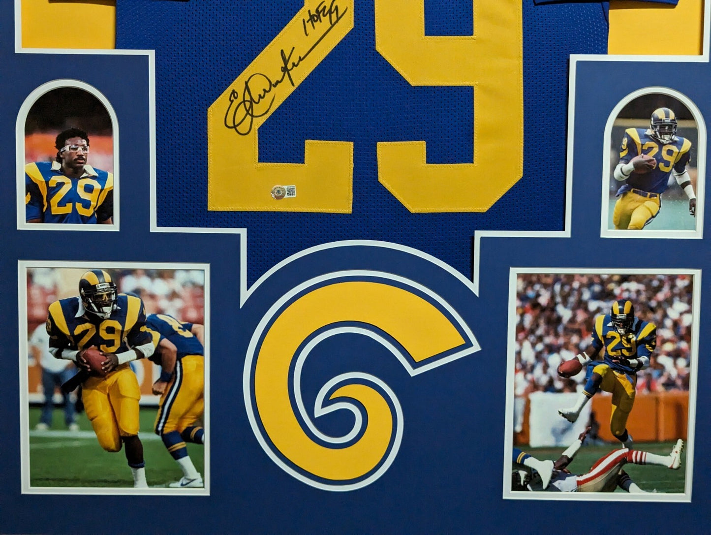 Custom Framed Los Angeles Rams Eric Dickerson Autographed Jersey Beckett Holo