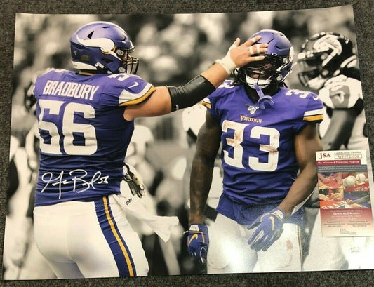 MVP Authentics Minnesota Vikings Garrett Bradbury Autographed Signed 16X20 Photo Jsa  Coa 71.10 sports jersey framing , jersey framing