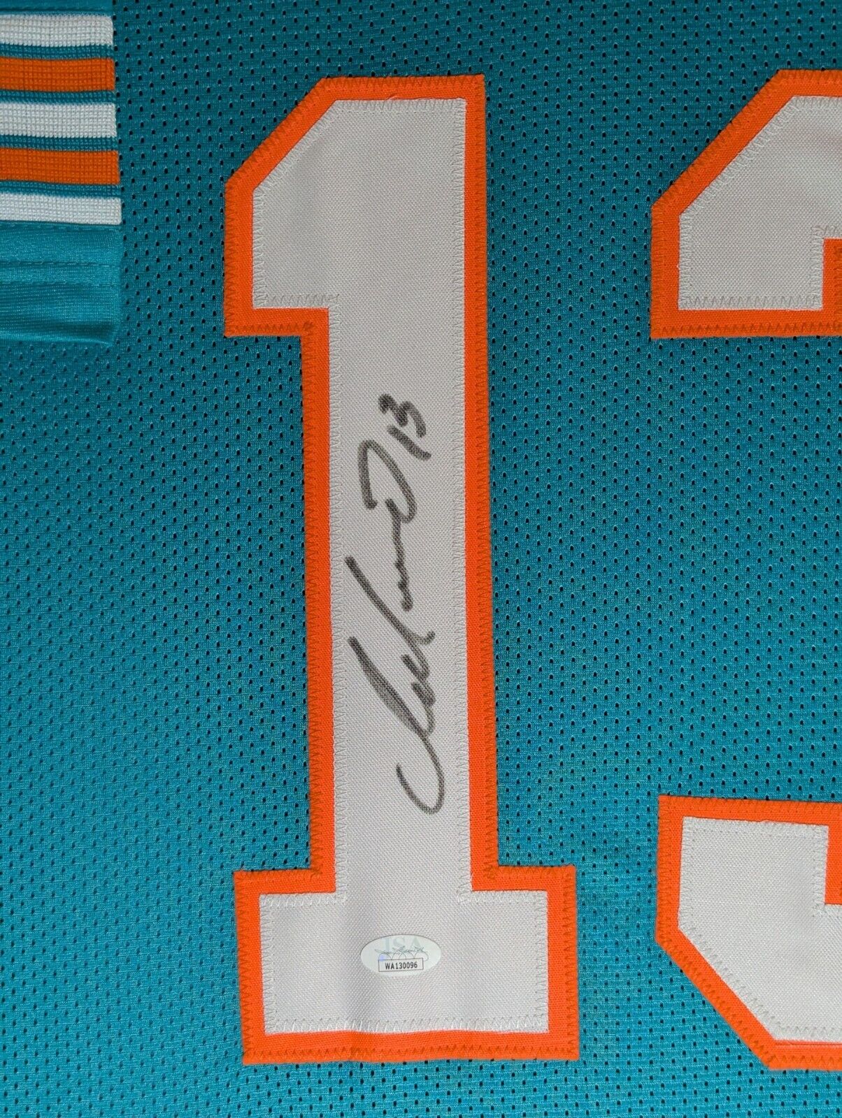 Framed Miami Dolphins Dan Marino Autographed Signed Stat Jersey Jsa Coa