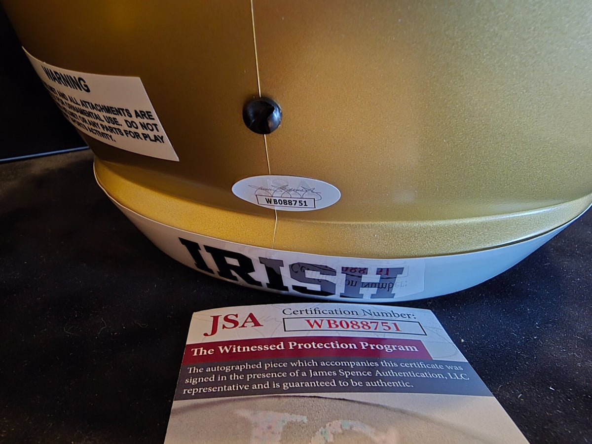 Notre Dame Fighting Irish Rudy Ruettiger Speech Full Size Replica Helmet Jsa