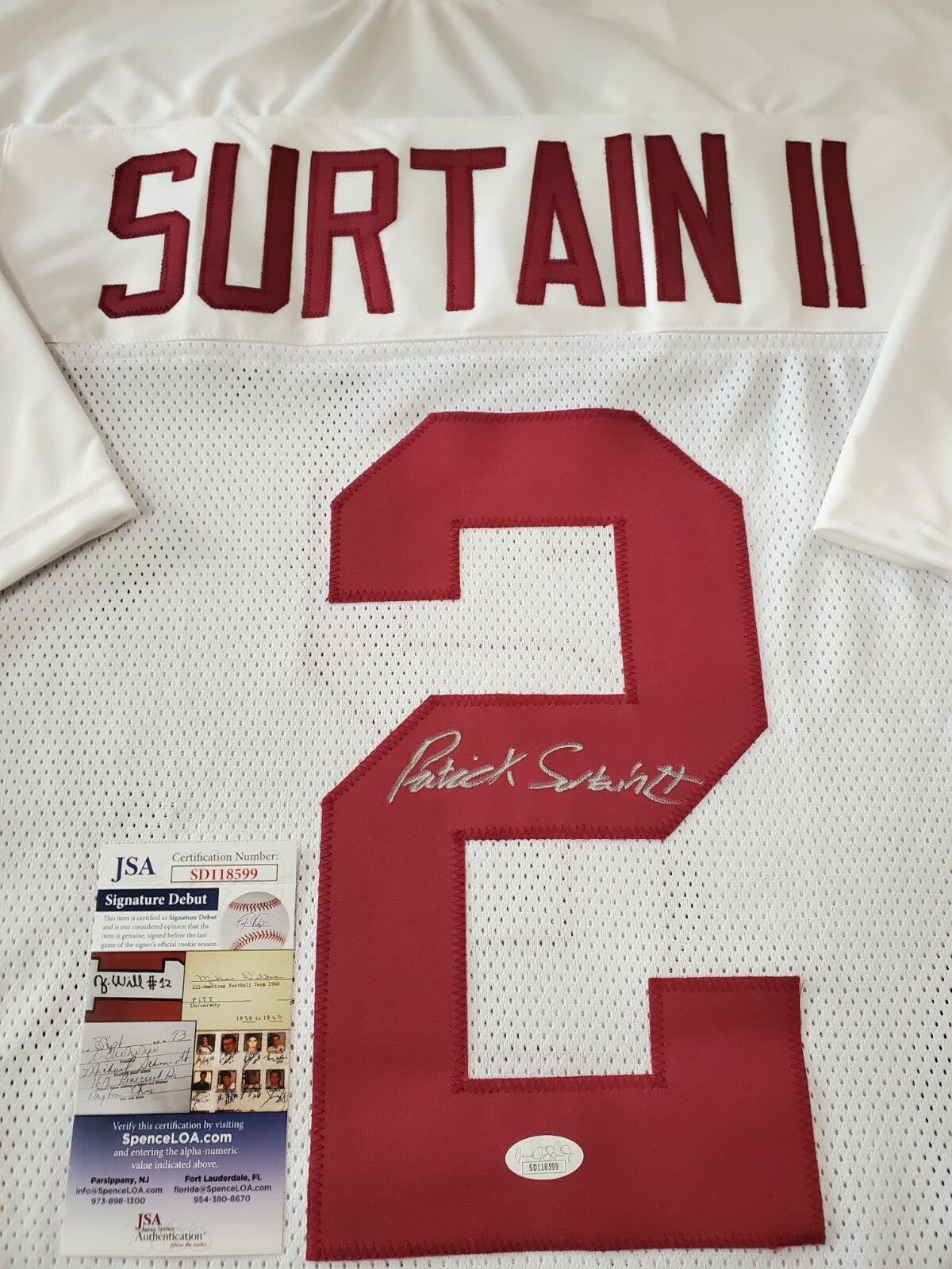 Alabama Crimson Tide Patrick Surtain Ii Autographed Signed Jersey Jsa Coa