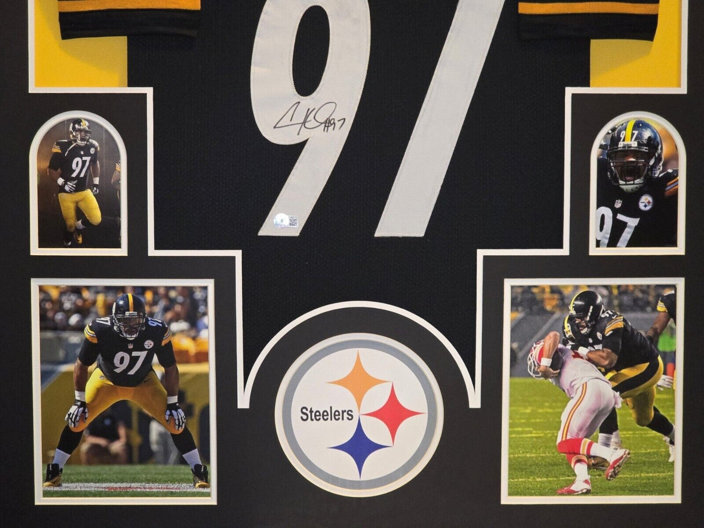 Framed Pittsburgh Steelers Cam Heyward Autographed Signed Jersey Beckett Holo