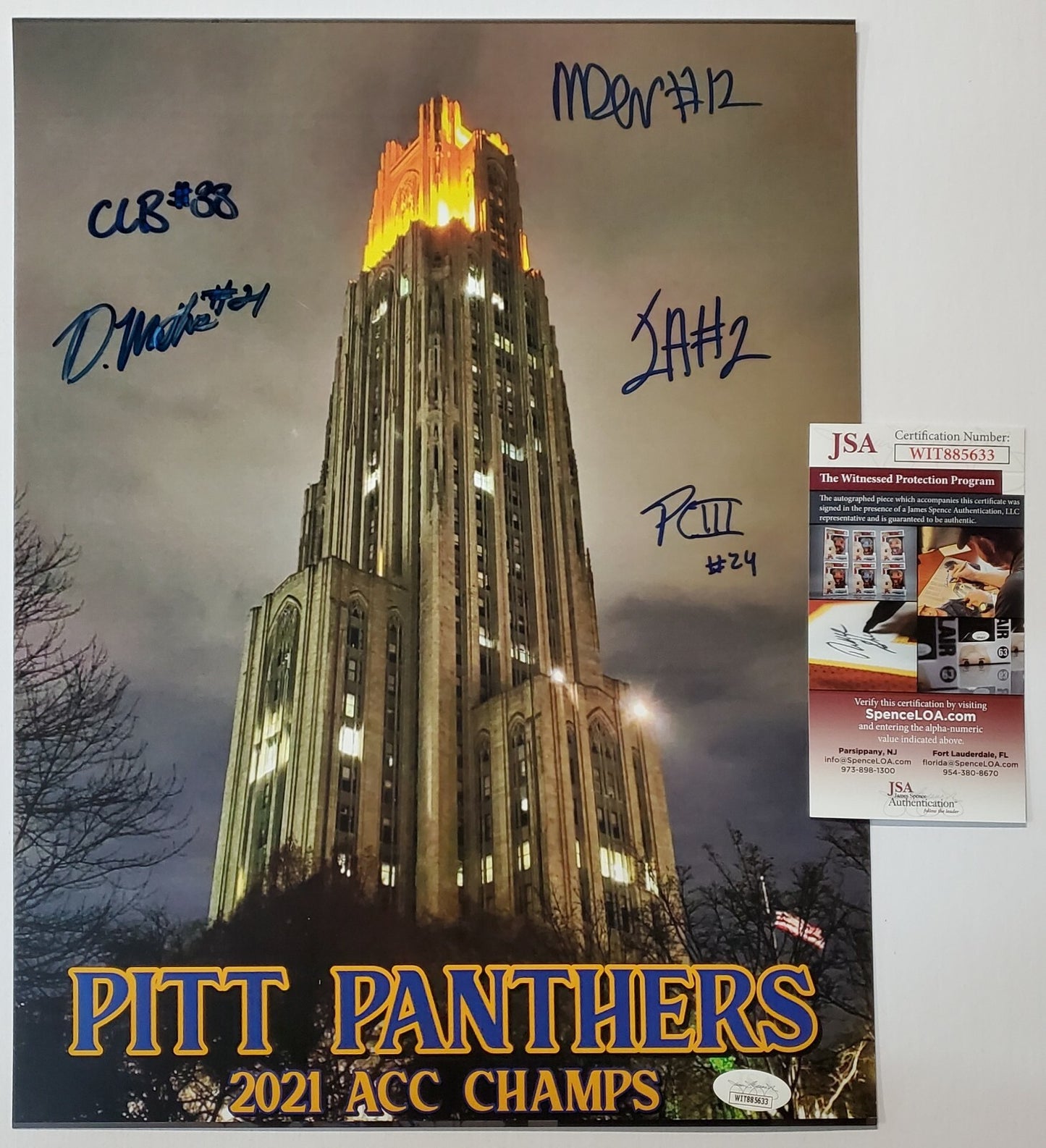 Pitt Panthers 5X Acc Champions Autographed Signed 11X14 Poster Jsa Coa