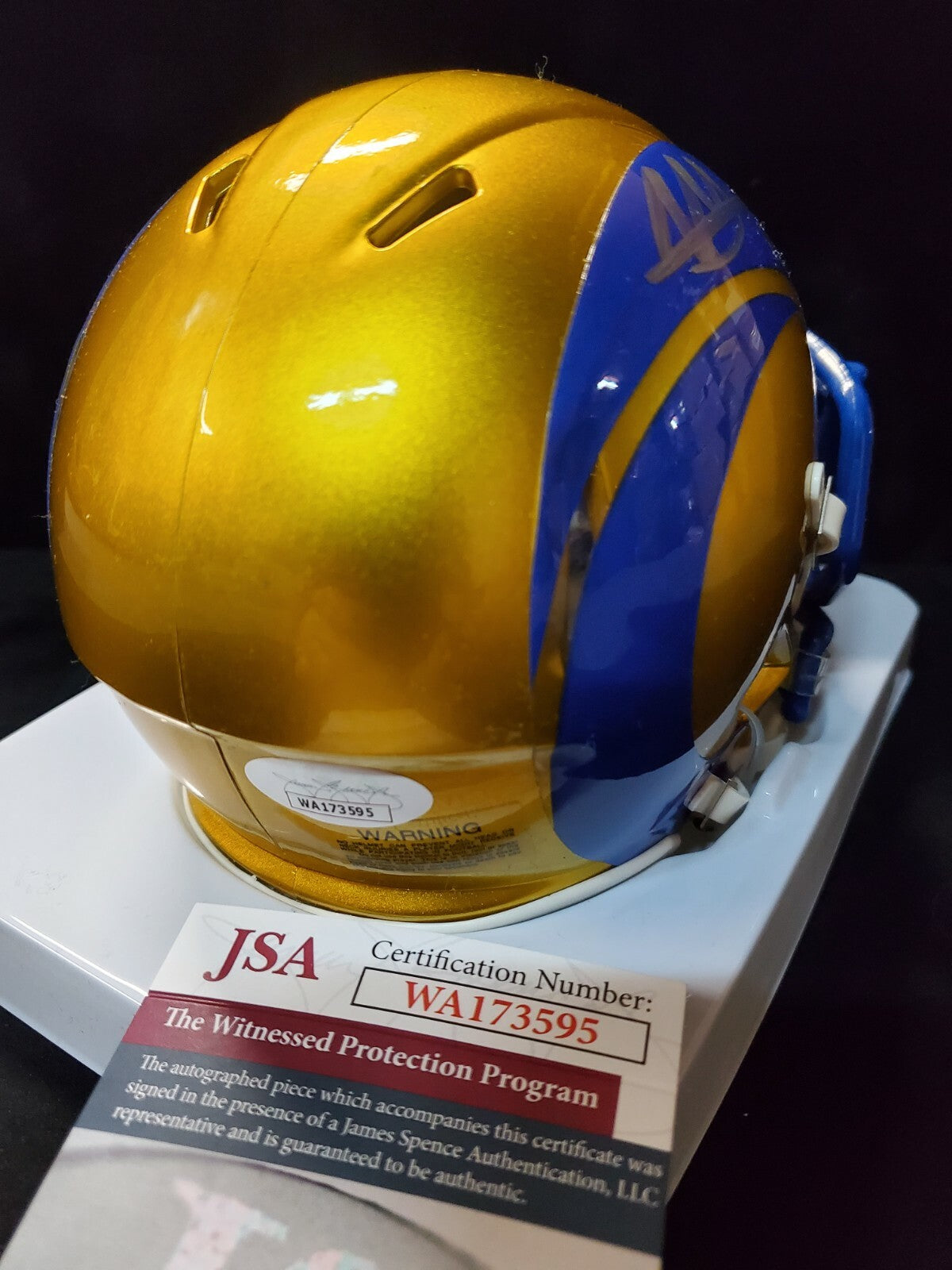 Los Angeles Rams Nick Scott Autographed Flash Mini Helmet Jsa Coa