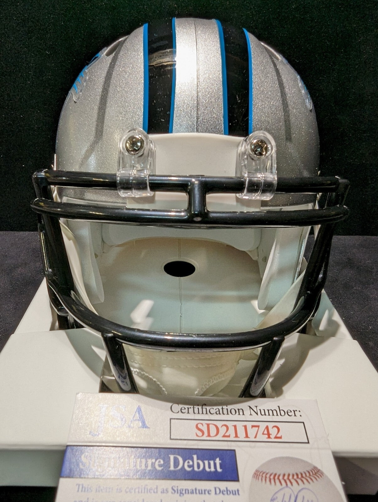 Carolina Panthers Jonathan Mingo Signed  Speed Mini Helmet Jsa Coa