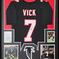 Framed Atlanta Falcons Michael Vick Autographed Jersey Jsa Coa