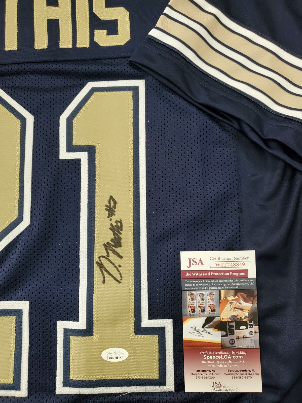 Pitt Panthers Damarri Mathis Autographed Signed Jersey Jsa Coa