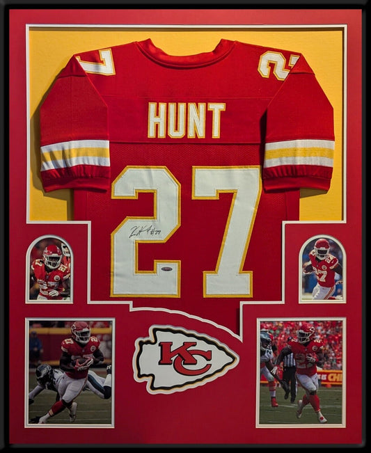 Framed Kansas City Chiefs Kareem Hunt Autographed Signed Jersey Tristar Hologram