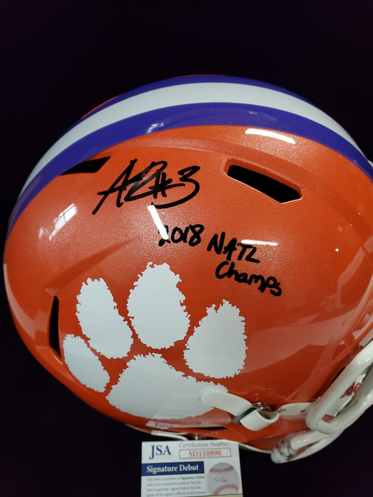 Clemson Tigers Amari Rodgers Signed Inscribed Full Size Replica Helmet Jsa Coa