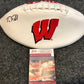 Wisconsin Badgers Troy Fumagalli Autographed Signed Logo Football Jsa Coa