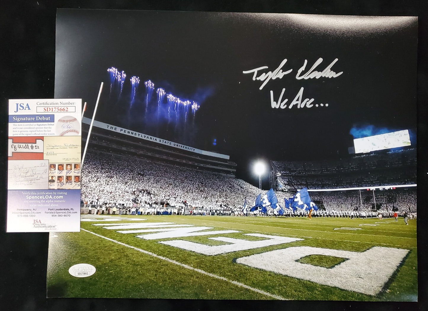 Penn State Tyler Elsdon Autographed Signed Inscribed 11X14 Photo Jsa Coa