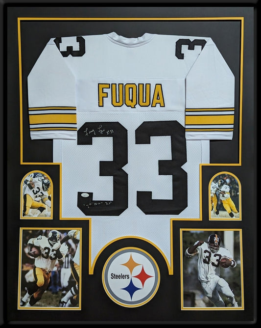 Framed Pittsburgh Steelers John Frenchie Fuqua Autographed Signed Jersey Jsa Coa