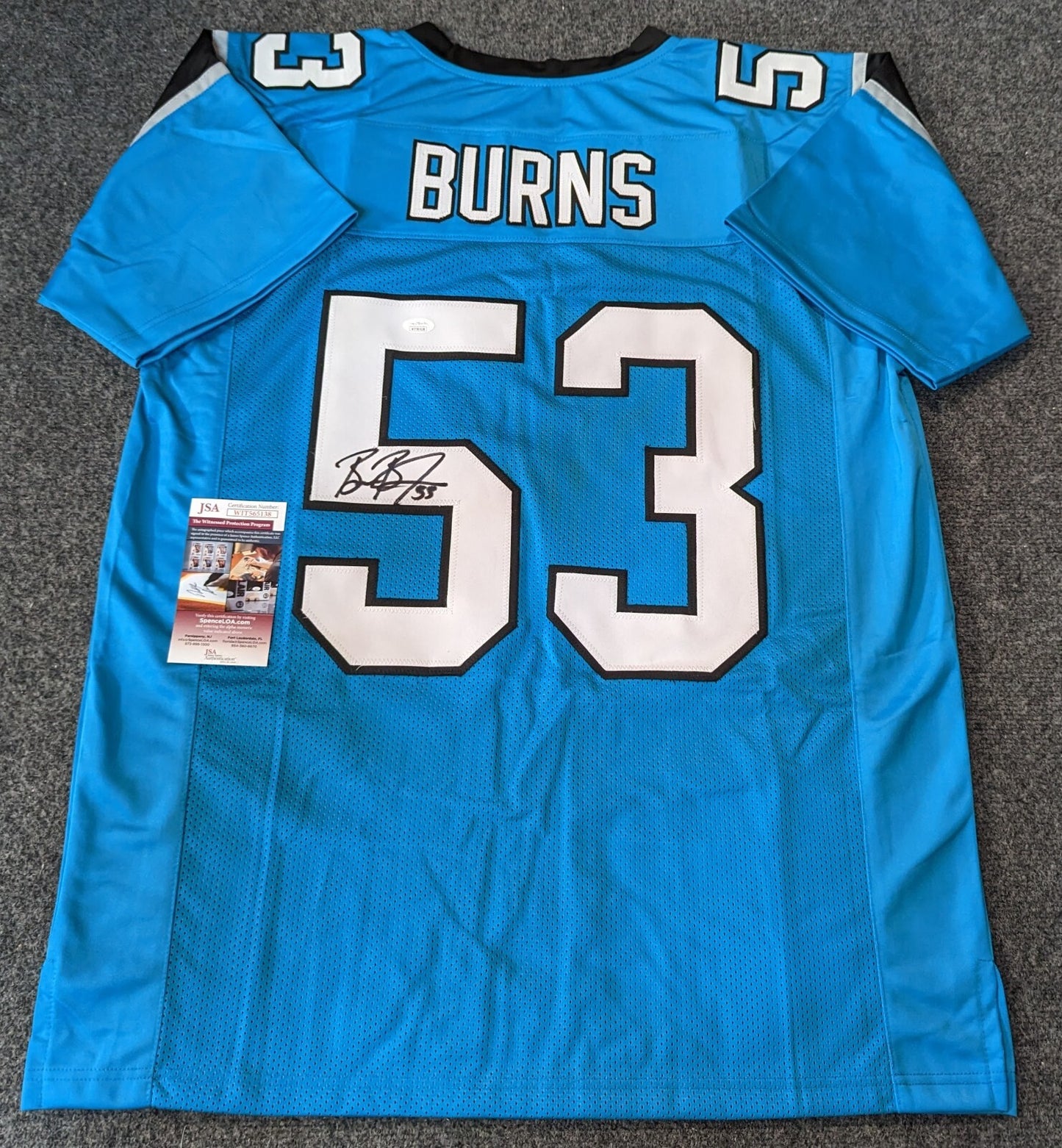Carolina Panthers Brian Burns Autographed Signed Jersey Jsa  Coa