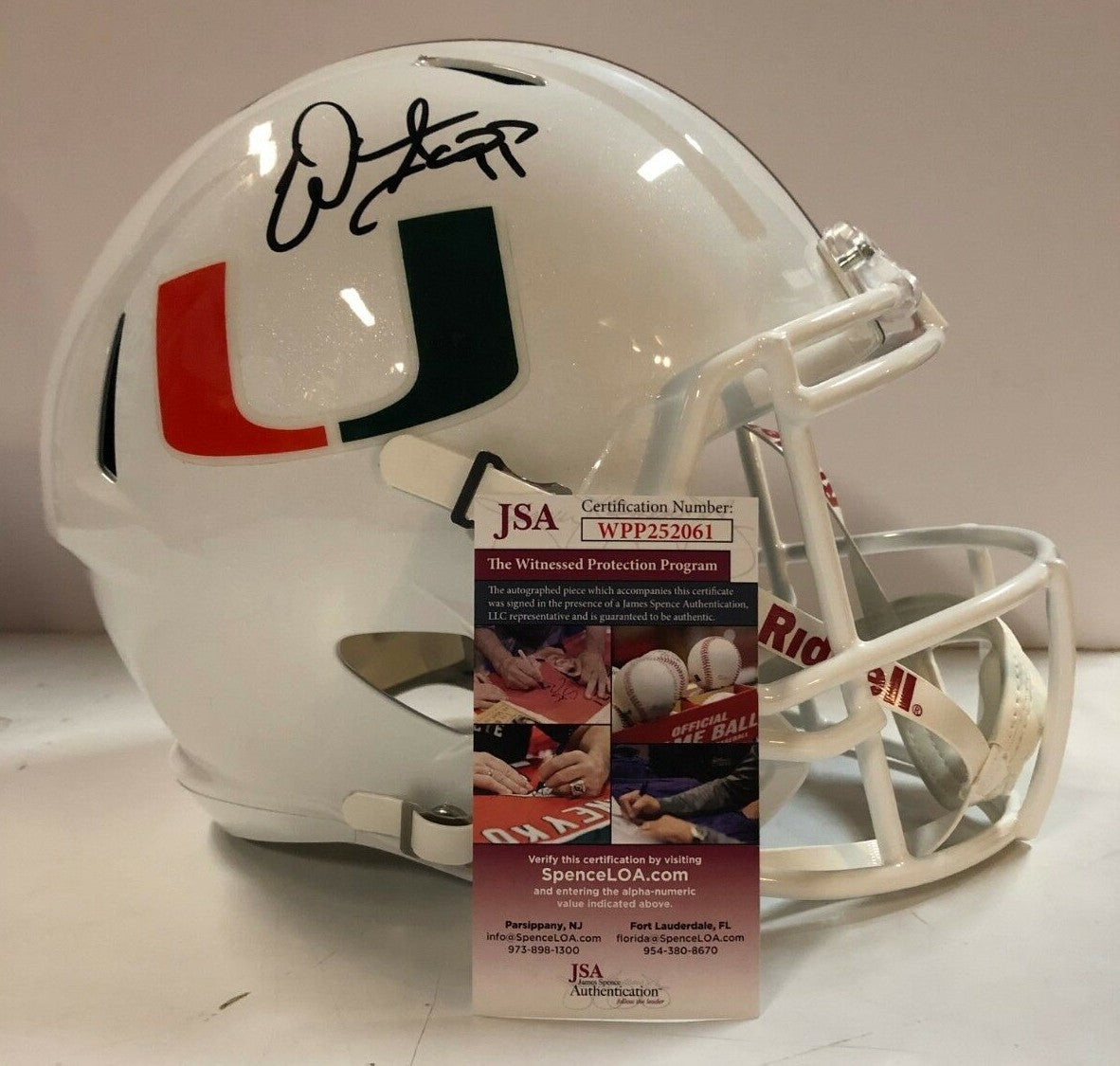 Warren Sapp Autographed Signed Miami Hurricanes Full Size Helmet Jsa Coa