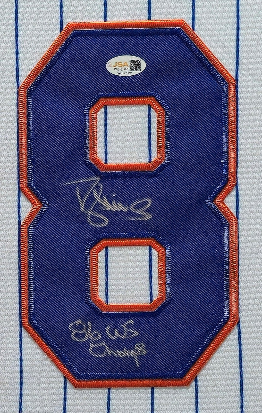 Suede Framed N.Y. Mets Darryl Strawberry Autographed Inscribed Jersey Jsa Coa