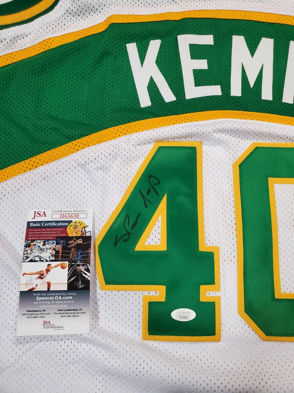 Seattle Supersonics Shawn Kemp Autographed Signed Jersey Jsa Coa