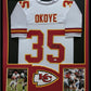 Framed Kansas City Chiefs Christian Okoye Autographed Signed Jersey Jsa Coa