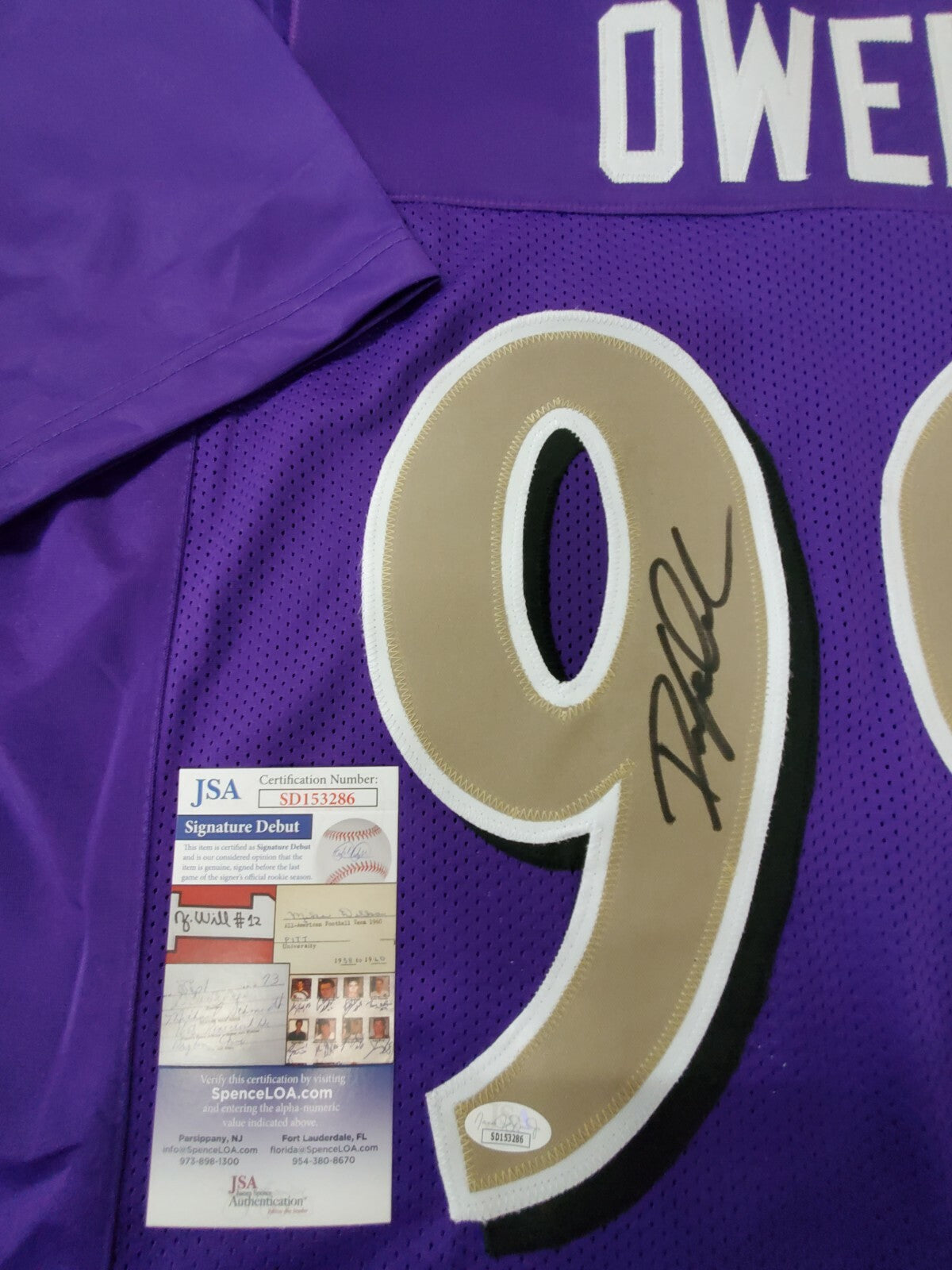 Baltimore Ravens Odafe Jayson Oweh Autographed Signed Jersey Jsa Coa