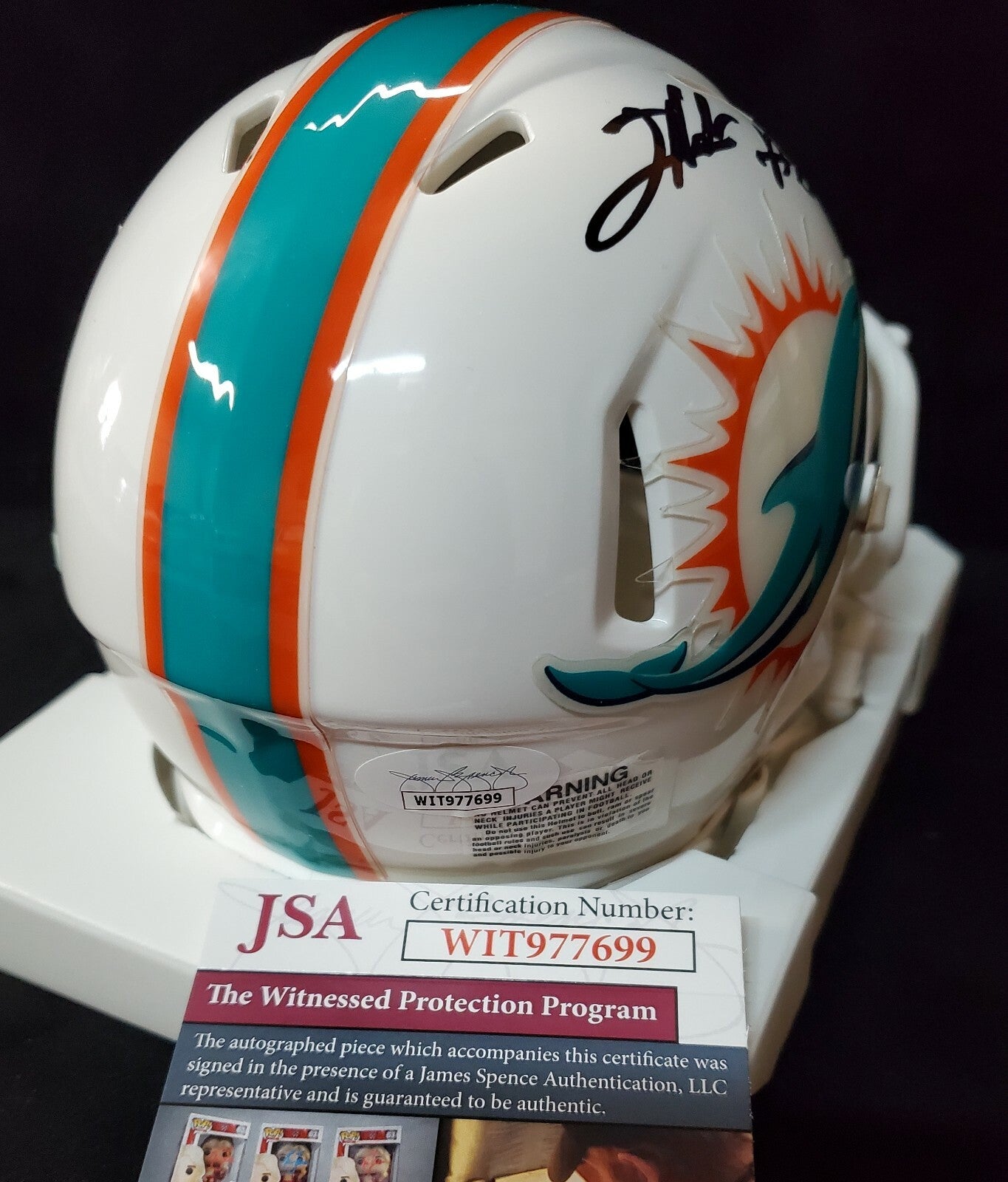 Miami Dolphins Jevon Holland Autographed Signed Speed Mini Helmet Jsa Coa