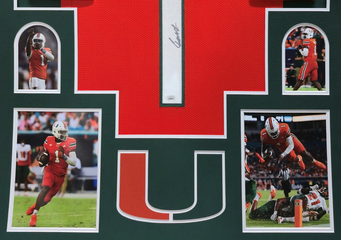 Framed Miami Hurricanes Cam Ward Autographed Signed Jersey Jsa Coa