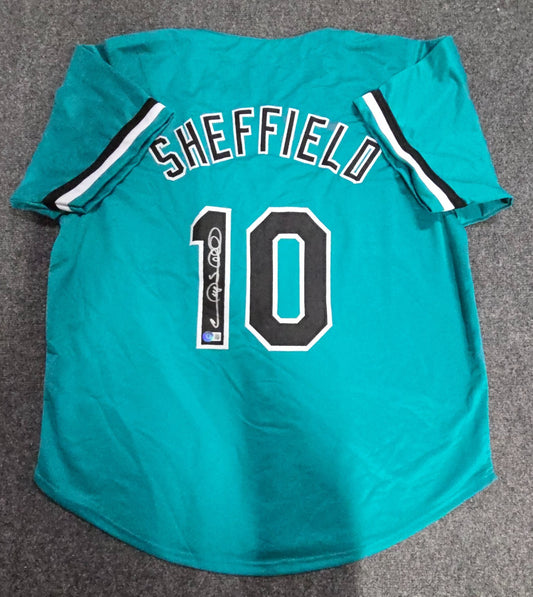 Florida Marlins Gary Sheffield Signed Custom Jersey Beckett Holo