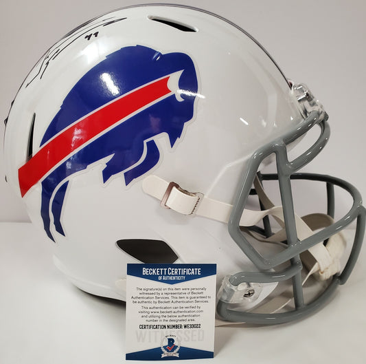 Tremaine Edmunds Signed Buffalo Bills Full Size Speed Replica Helmet Beckett Coa