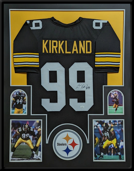 Framed Pittsburgh Steelers Levon Kirkland Autographed Signed Jersey Jsa Coa