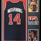 Framed Alonzo Mourning Autographed Signed Usa Dream Team Jersey Jsa Coa