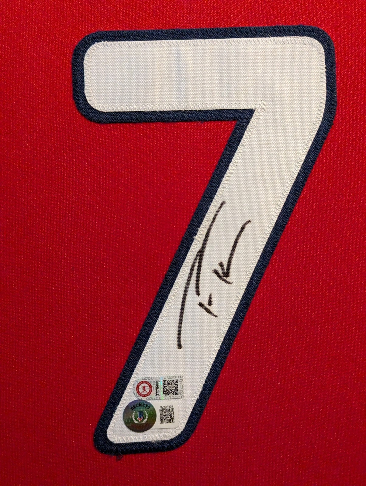 Framed Philadelphia Phillies Trea Turner Autographed Signed Jersey Beckett Holo