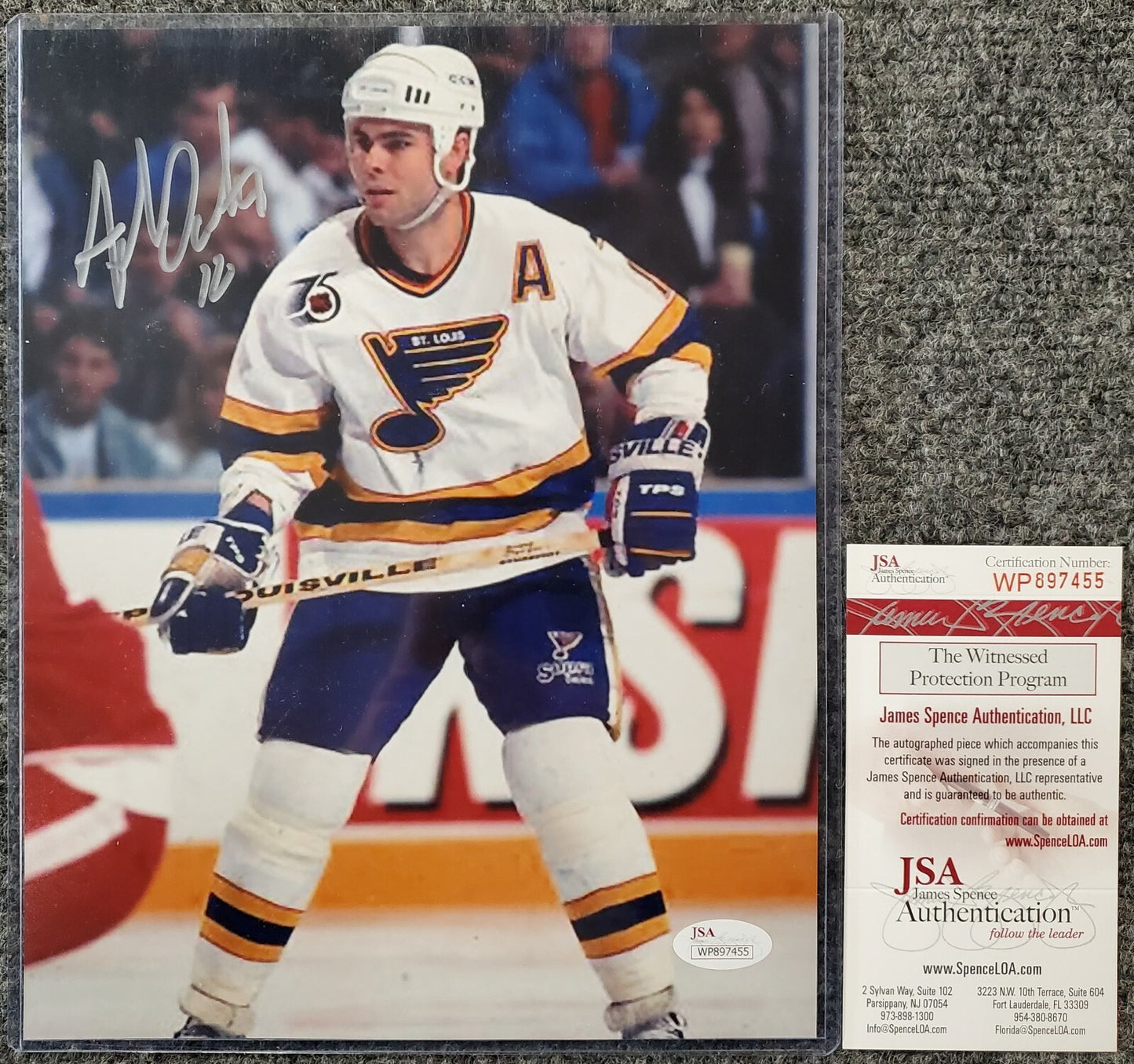 Adam Oates Autographed Signed St. Louis Blues 8X10 Photo Jsa Coa