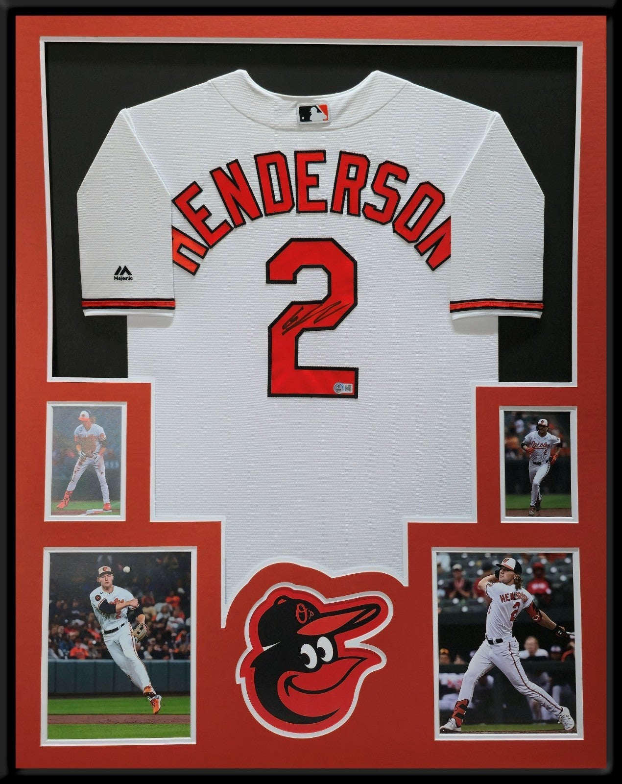 Custom Framed Baltimore Orioles Gunnar Henderson Signed Jersey Beckett Holo