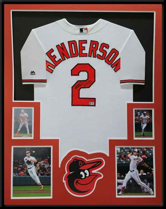 Custom Framed Baltimore Orioles Gunnar Henderson Signed Jersey Beckett Holo
