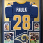 MVP Authentics Framed St. Louis Rams Marshall Faulk Autographed Signed Jersey Beckett Coa 629.10 sports jersey framing , jersey framing