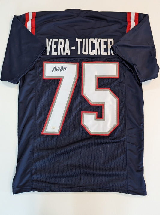 New England Patriots Alijah Vera-Tucker Autographed Signed Jersey Jsa Coa