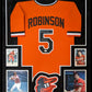 Framed Suede Baltimore Orioles Brooks Robinson Signed Inscribed Jersey Jsa Coa