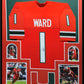 Framed Miami Hurricanes Cam Ward Autographed Signed Jersey Jsa Coa