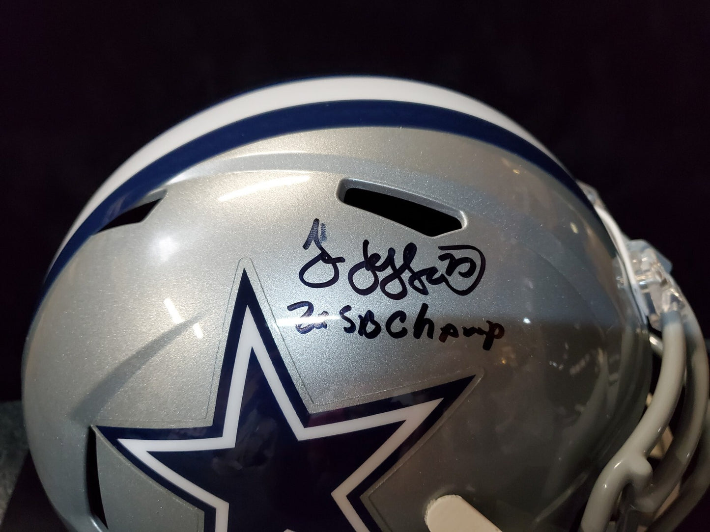 Dallas Cowboys Jim Jeffcoat Signed Insc Full Size Speed Replica Helmet Jsa Coa