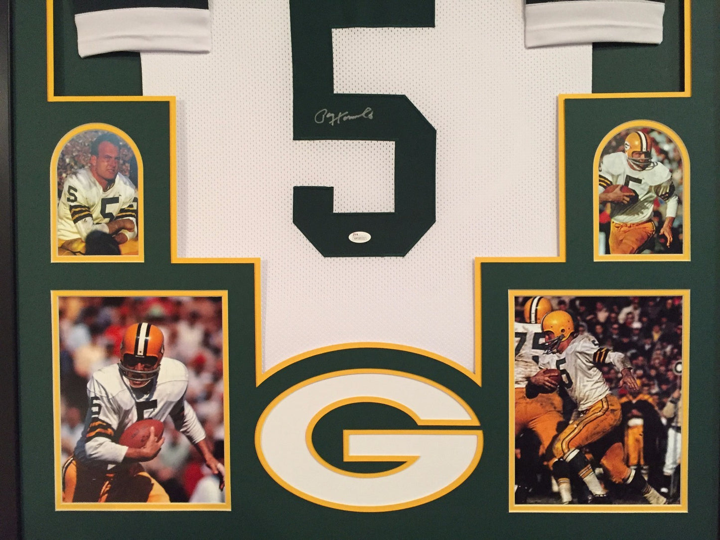 Framed Paul Hornung Autographed Signed Greenbay Packers Jersey Jsa Coa