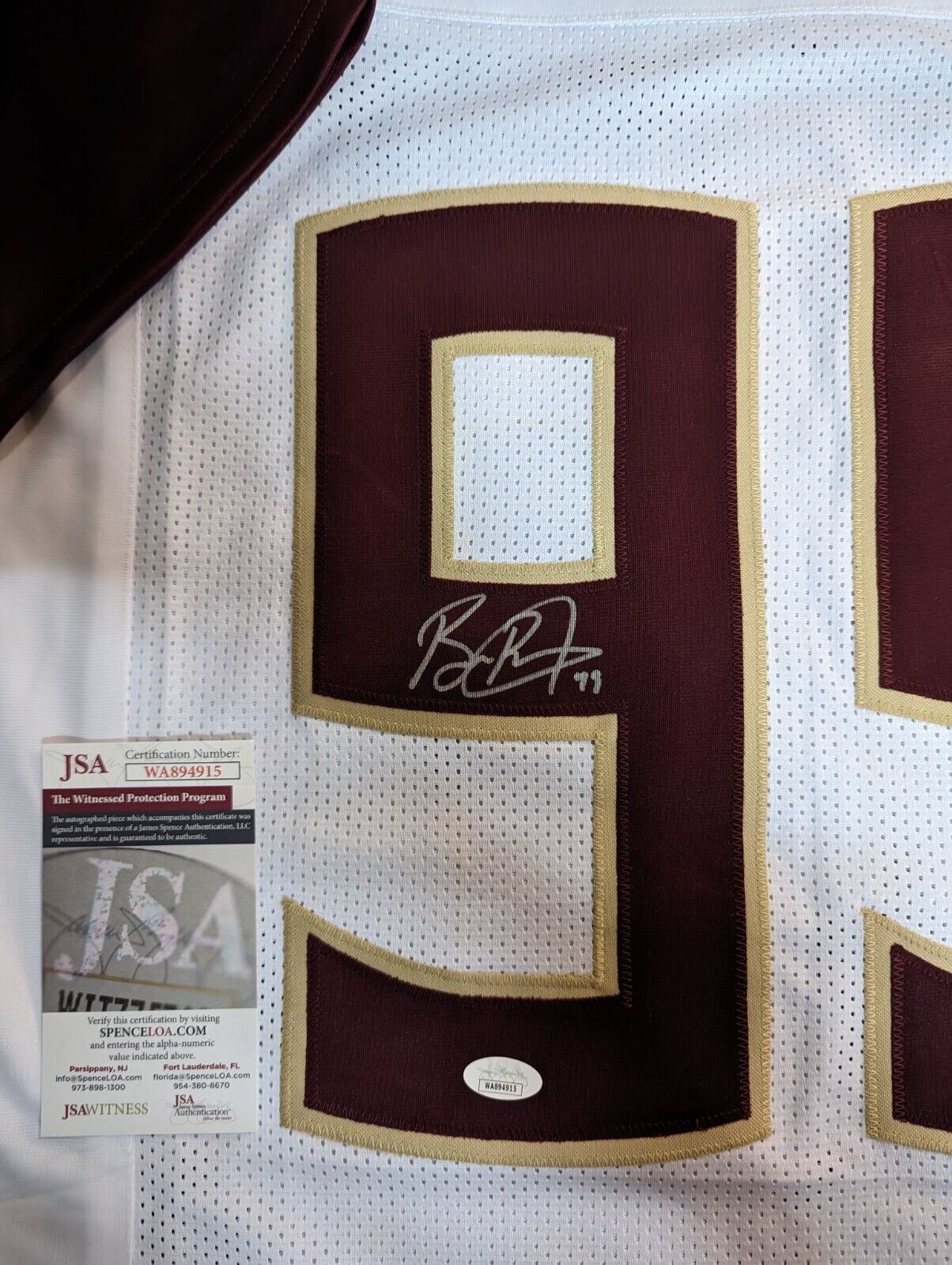 Florida State Seminoles Brian Burns Autographed Signed Jersey Jsa Coa