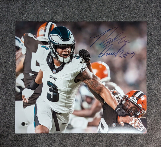 MVP Authentics Philadelphia Eagles Nolan Smith Jr Autographed Signed 16X20 Photo Beckett Holo 90 sports jersey framing , jersey framing