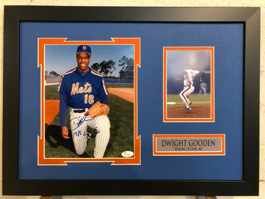 Framed Signed N.Y. Mets Dwight Gooden 8X10 Photo Collage Jsa Coa