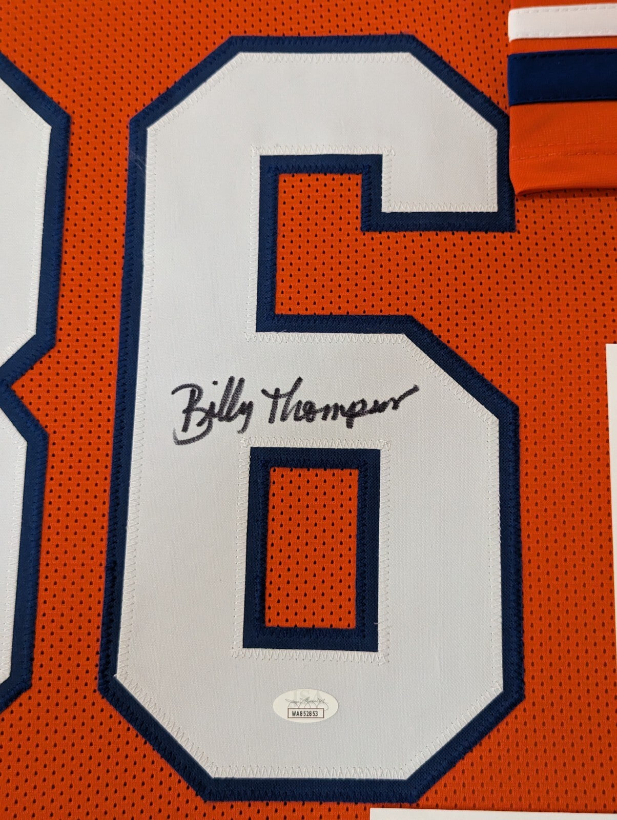 Framed Denver Broncos Billy Thompson Autographed Signed Jersey Jsa Coa