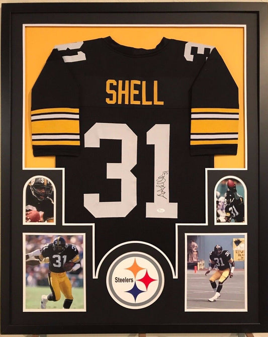 MVP Authentics Framed Donnie Shell Autographed Signed Pittsburgh Steelers Jersey Jsa Coa 405 sports jersey framing , jersey framing